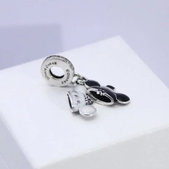 New Pandora S925 Disney Parks Mickey Minnie Wedding Ears Hats Dangle Charm - Picture 5 of 5
